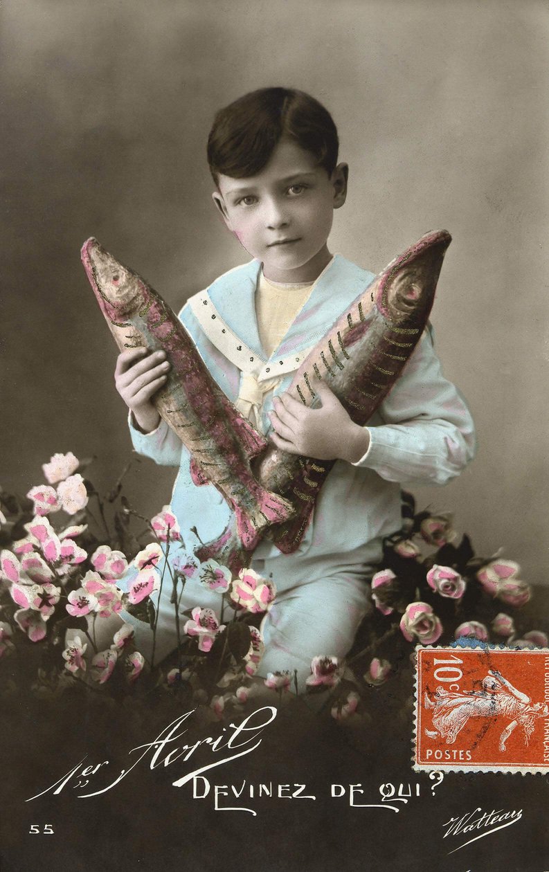 Postcard of April 1st, early 20th century av French School