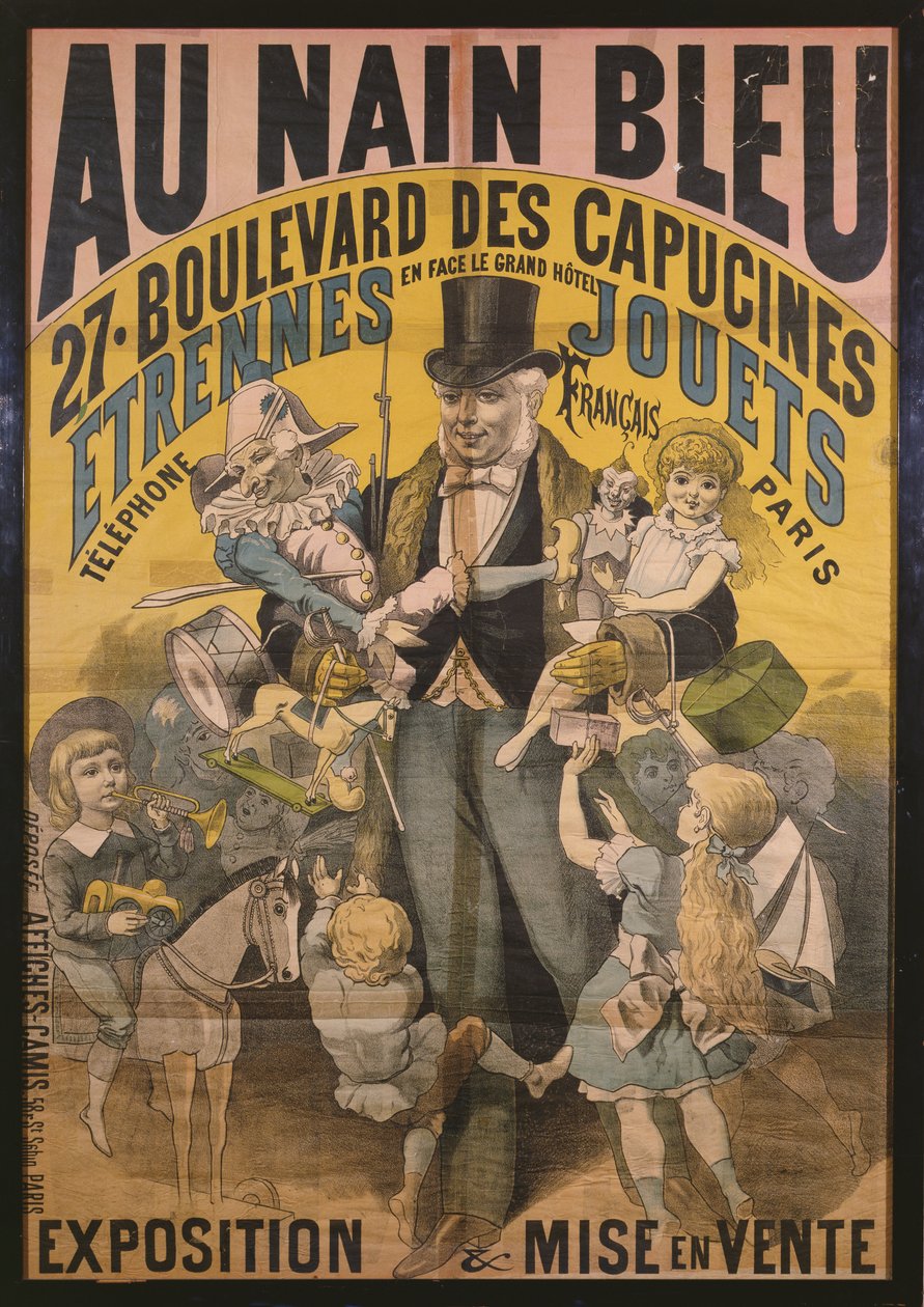 Plakatreklame Au Nain Bleu, ca. 1890 av French School