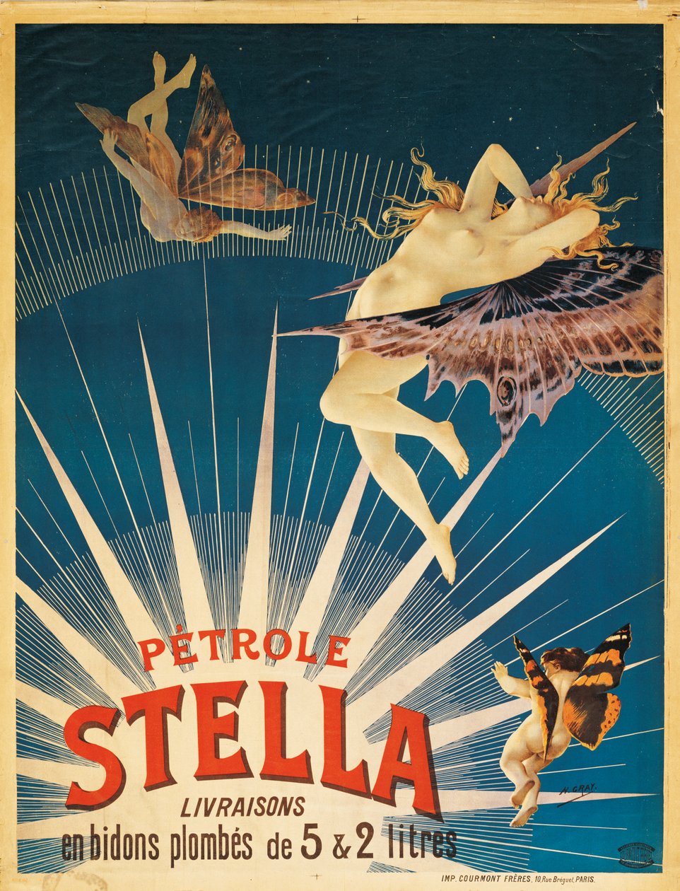 Plakat som reklamerer for Stella bensin, 1897 av French School