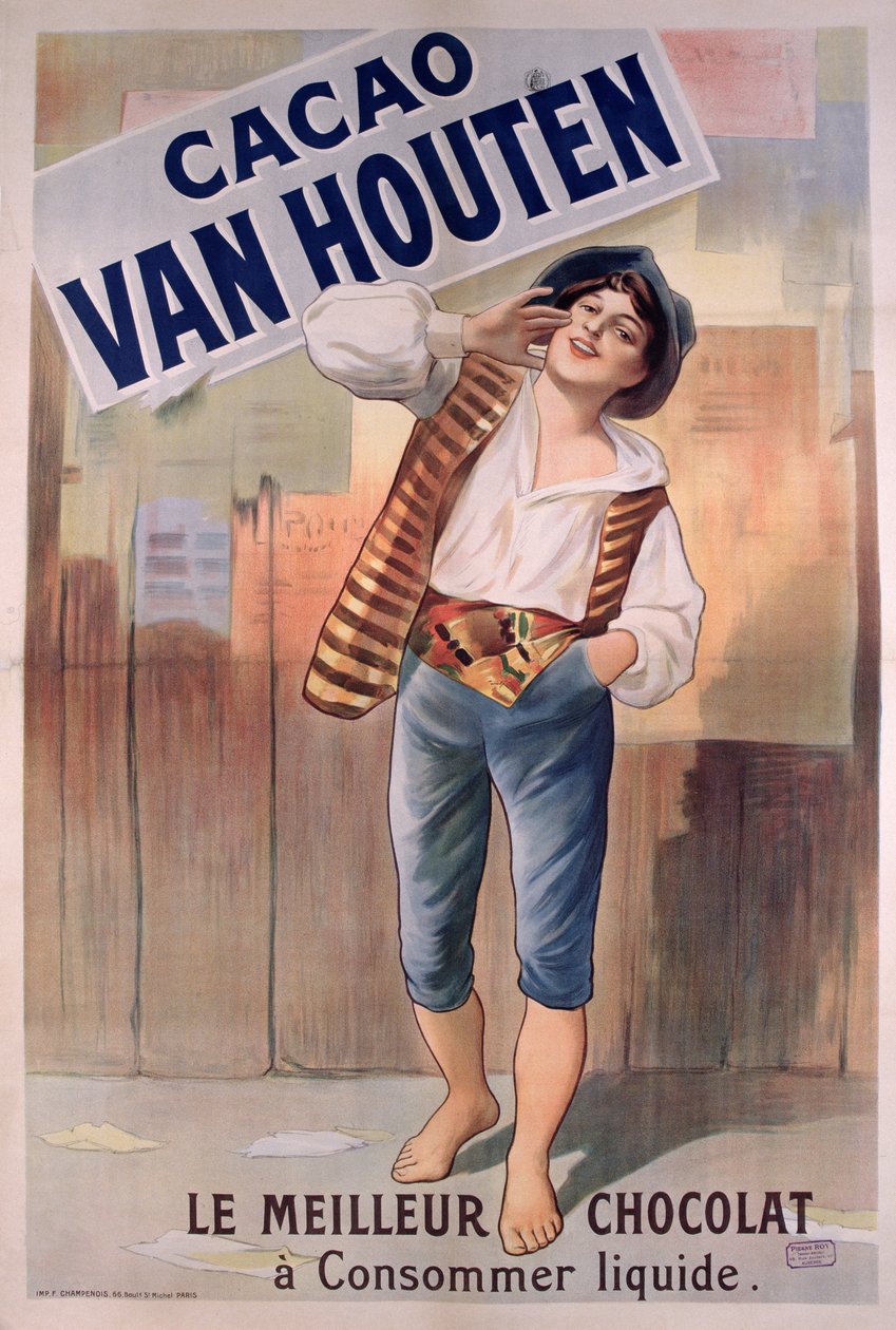 Plakat reklame Van Houten kakao av French School