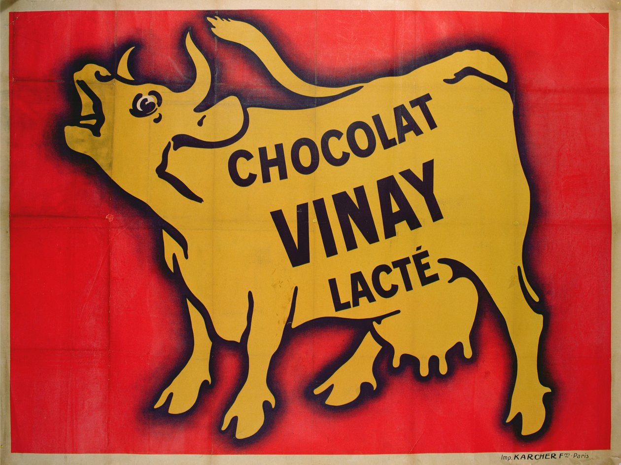 Plakat som reklamerer for Vinay-sjokolade av French School