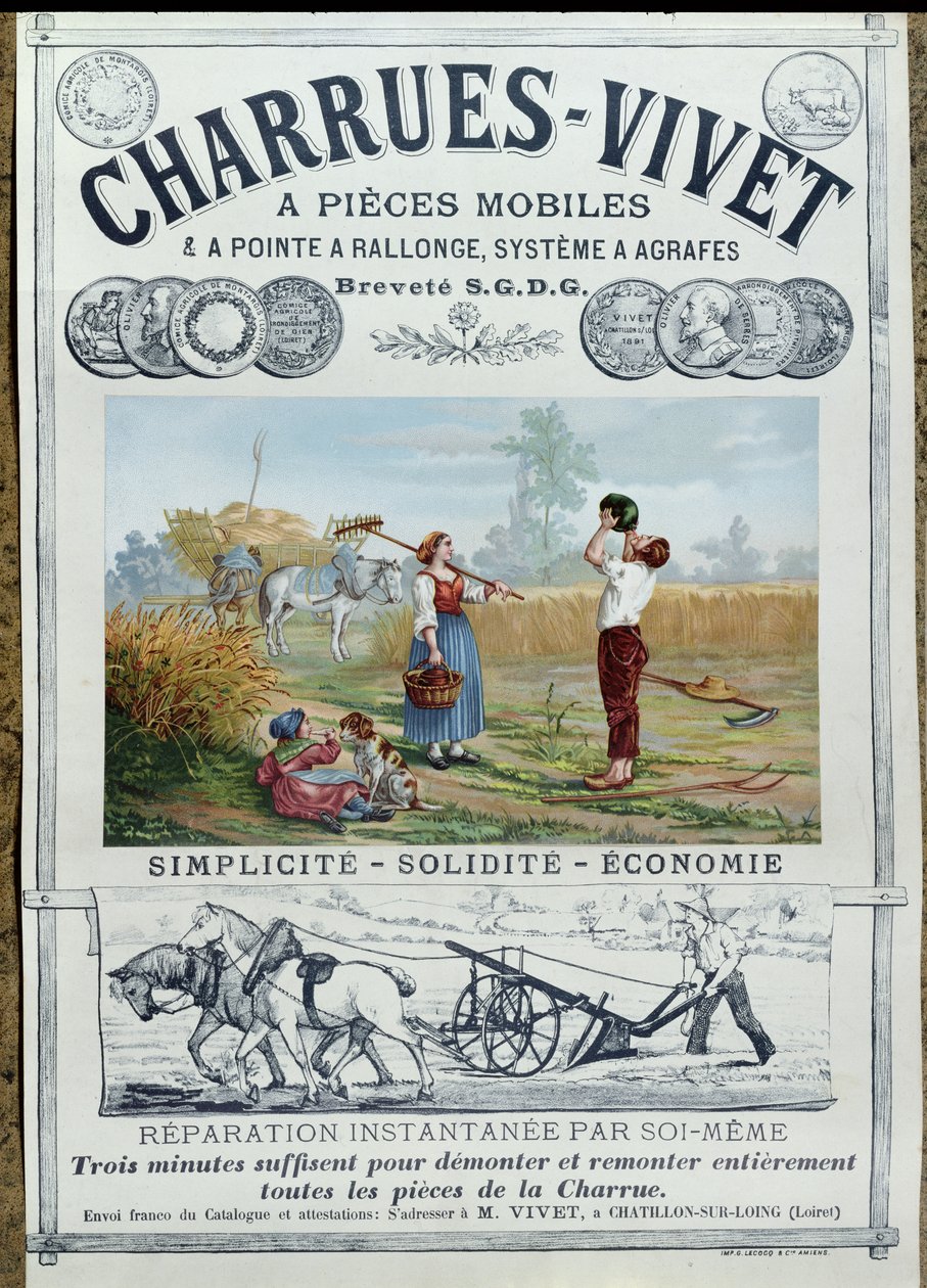 Plakatreklame Live on Ploughs, ca. 1891 av French School