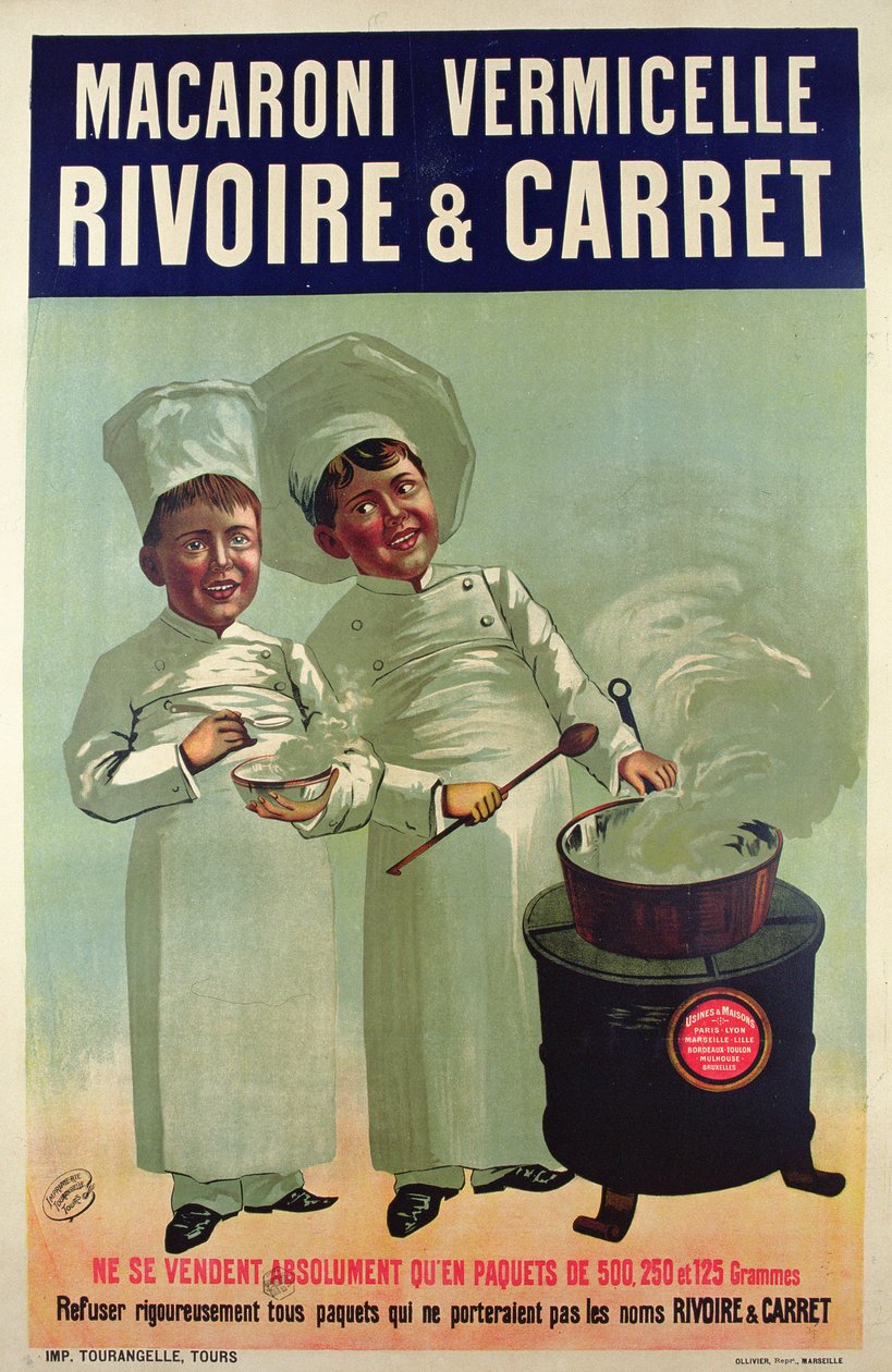 Plakatreklame for pasta laget av Rivoire og Carret av French School