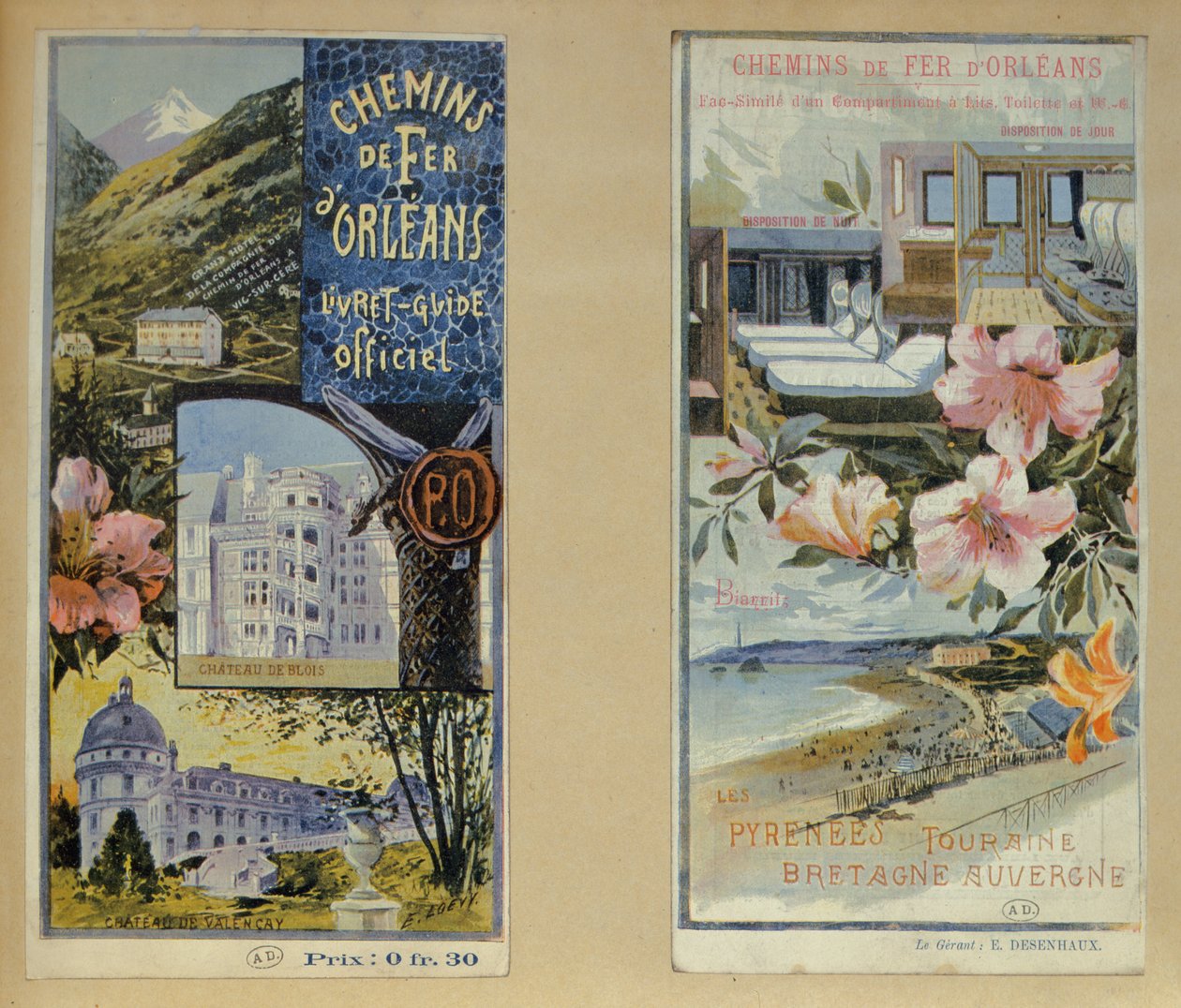 Plakater som reklamerer for Chemin de Fer dOrleans, ca. 1900-05 av French School