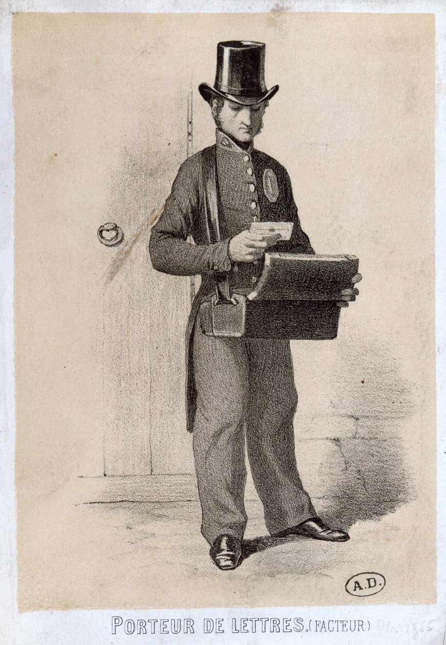 Postbud, ca. 1865 av French School