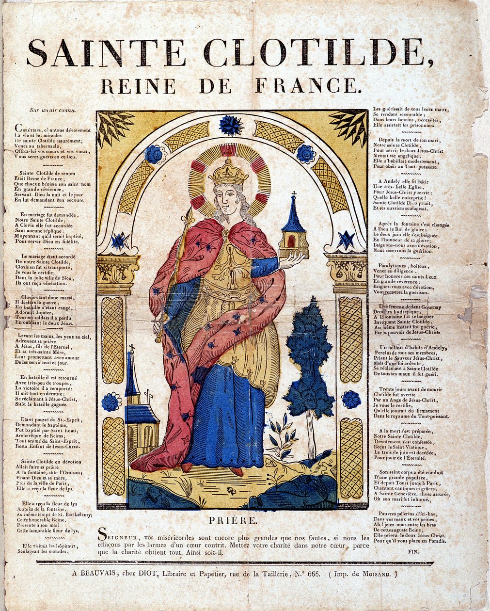 Bønn til Saint Clotilde - bilde av Epinal av French School