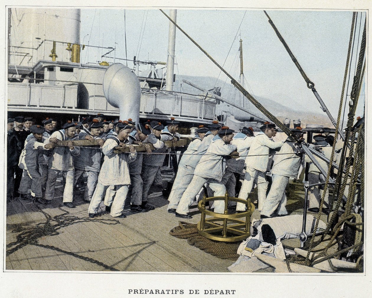 Forberedelser til avreise - i ""Militært album - Navy: Life on board" av French School