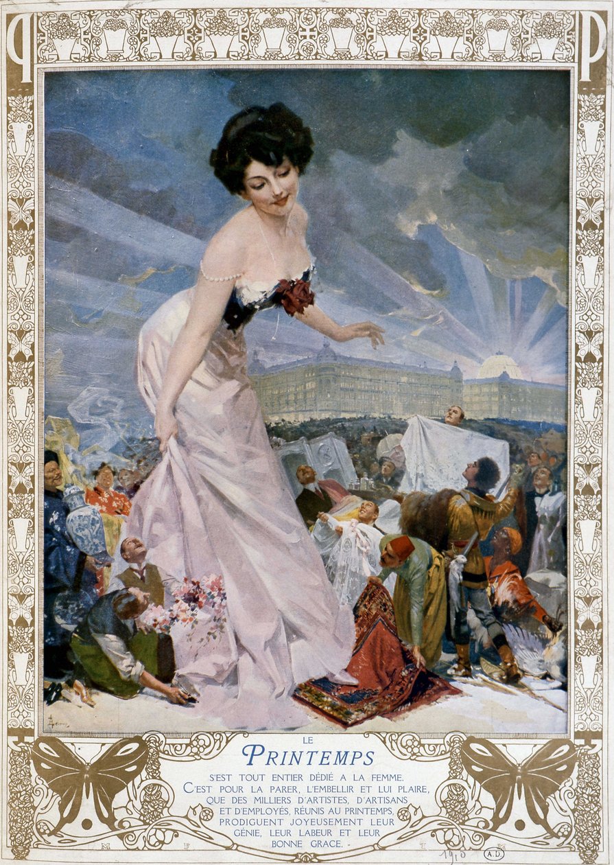 Printemps dedikerte seg til kvinner... - reklame for varehuset Le Printemps. 1910. ¿ av French School