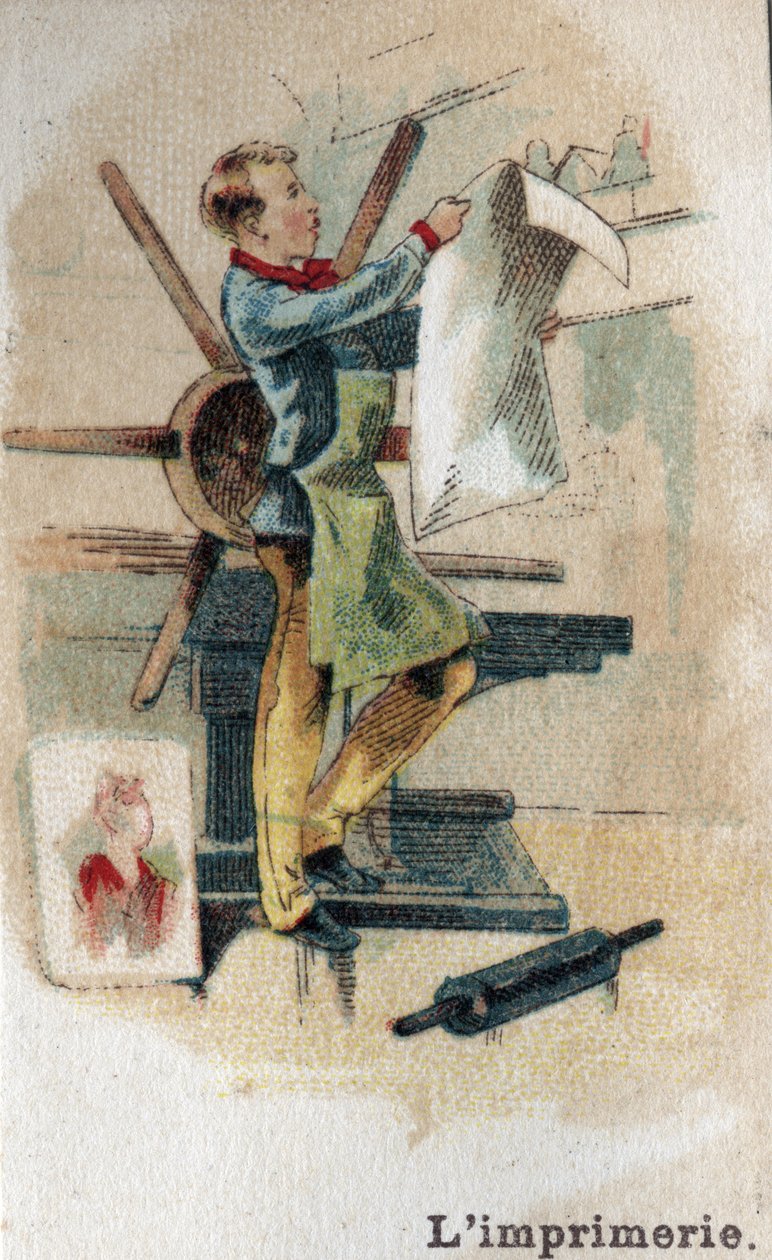 Printing works at the end of the 19th century. Chromolithography beginning 20th century. av French School