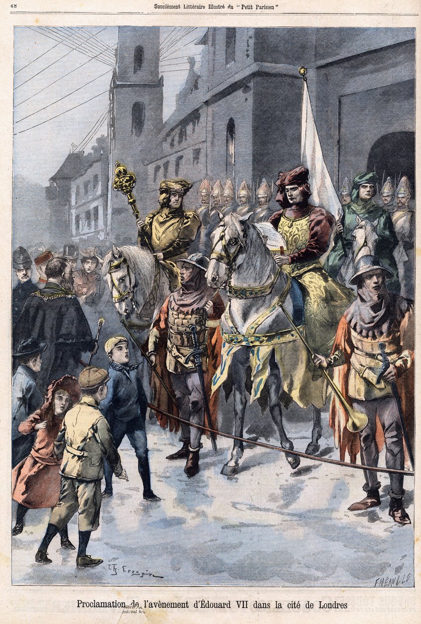 Proclamation of the future of Edward VII King of England (1841-1910) on the day of the death of Queen Victoria on January 22 av French School