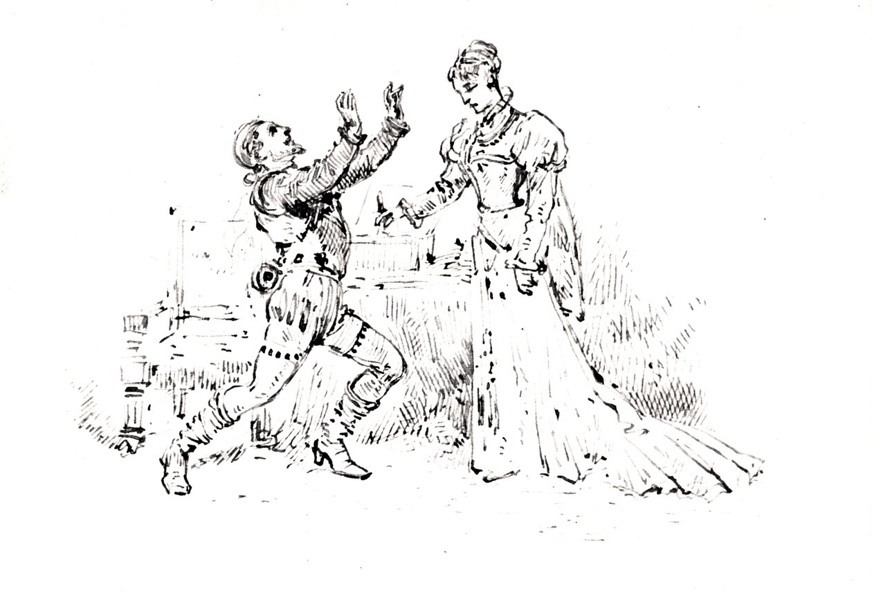 Produksjonshefte for Ruy Blas (1838) av Victor Hugo (1802-85), 1880 (penn og blekk på papir) av French School