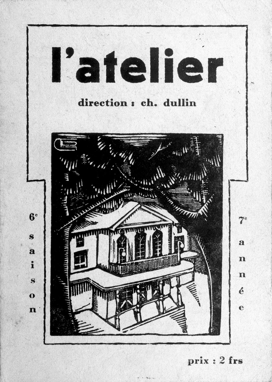 Program for theatre l'atelier, regissert av Charles Dullin av French School
