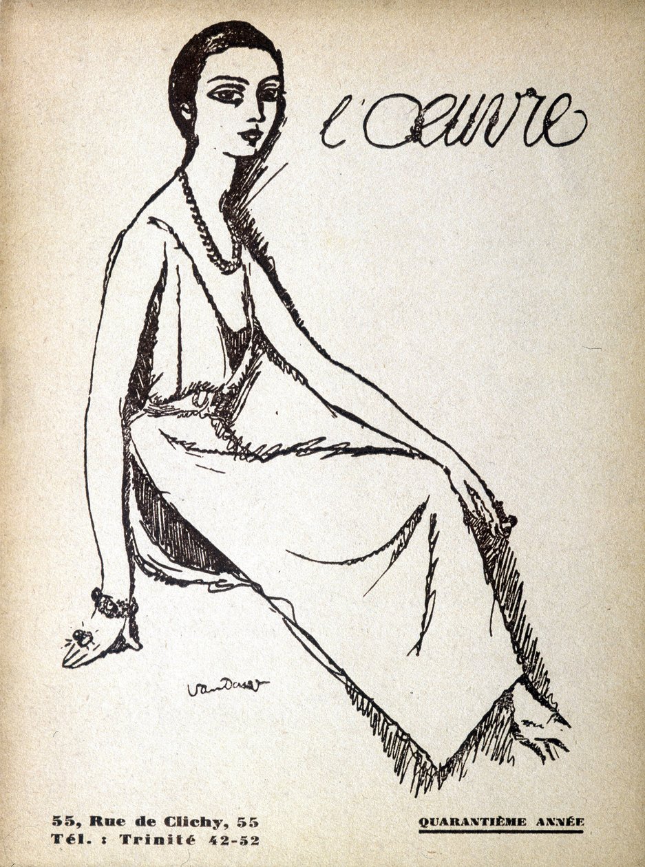Program for teateret L'Oeuvre i Paris. rundt 1950. av French School