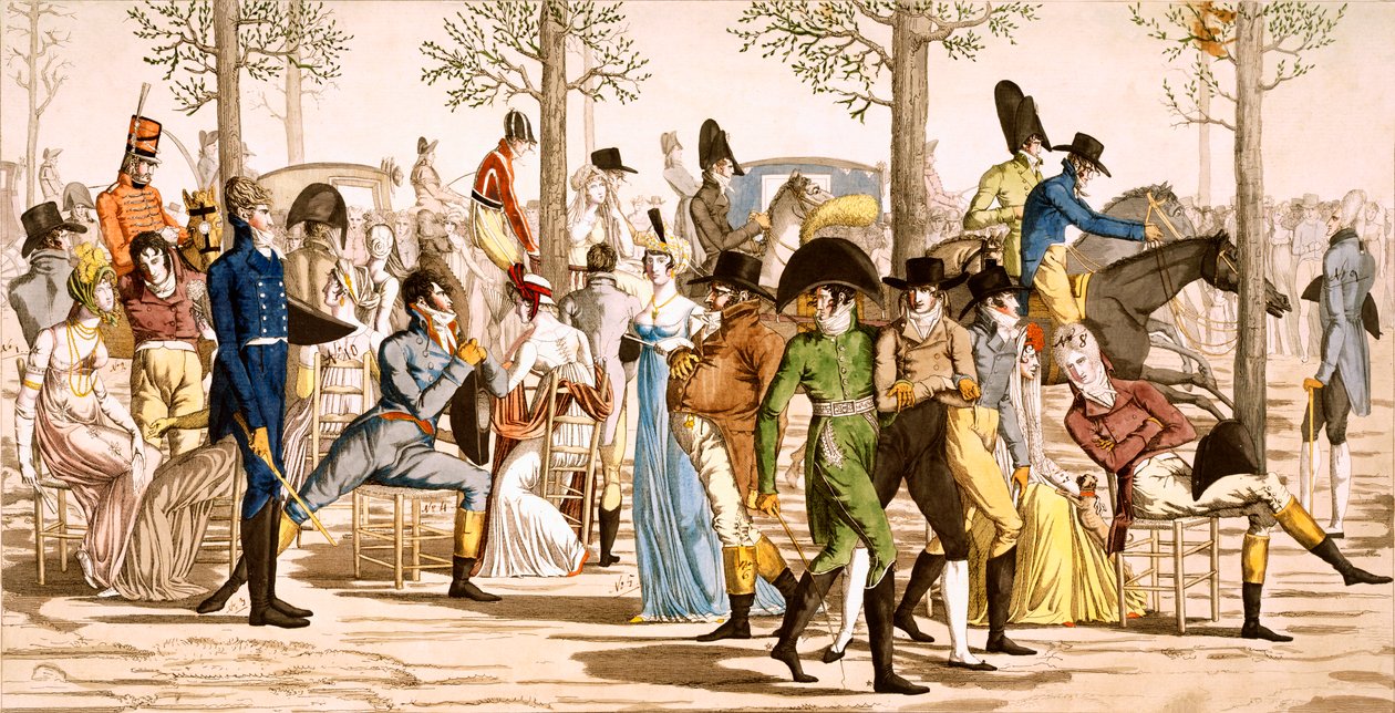 Promenade ved Longchamps, 1802 av French School