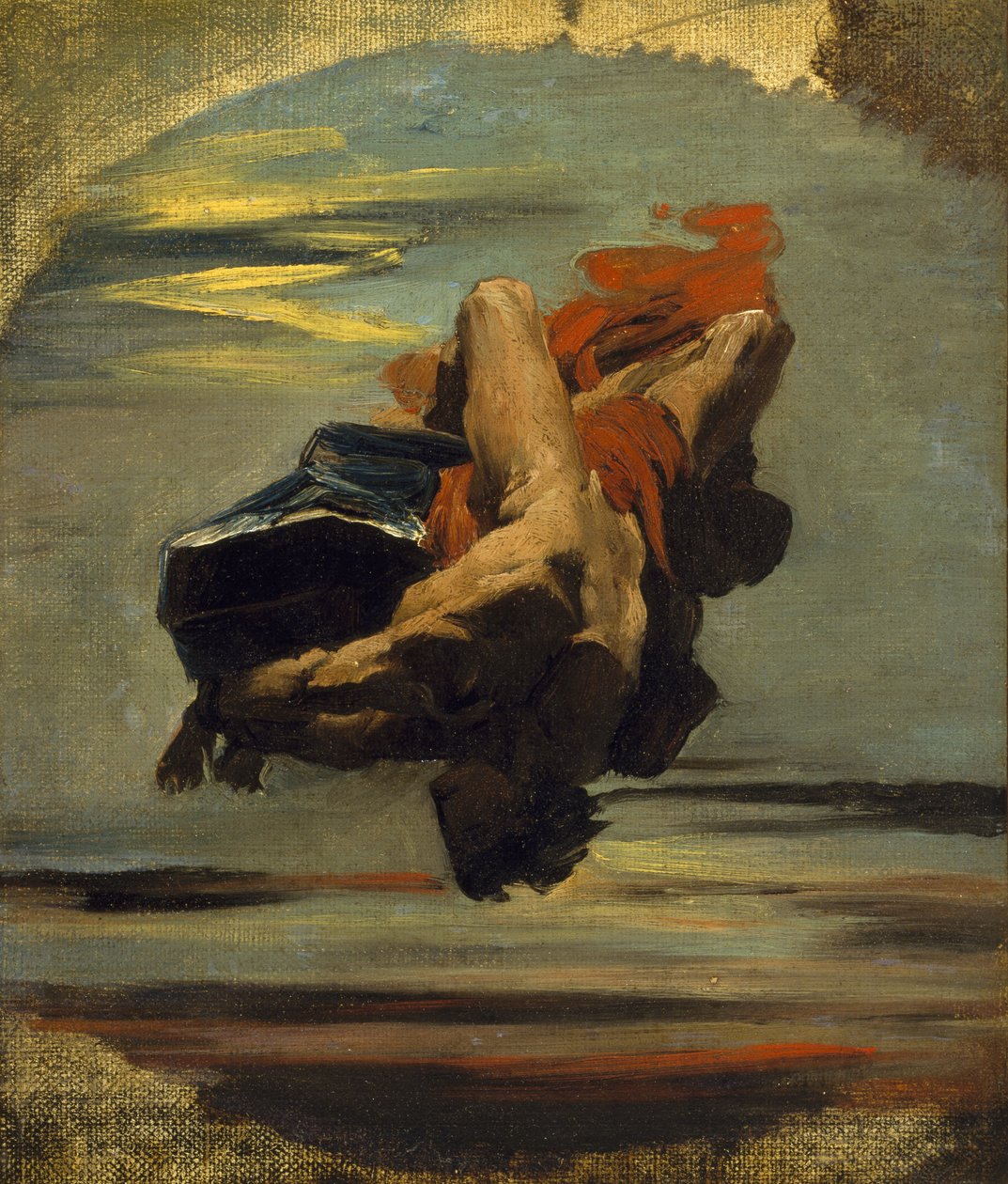 Prometheus Falling from the Rock (olje på lerret) av French School