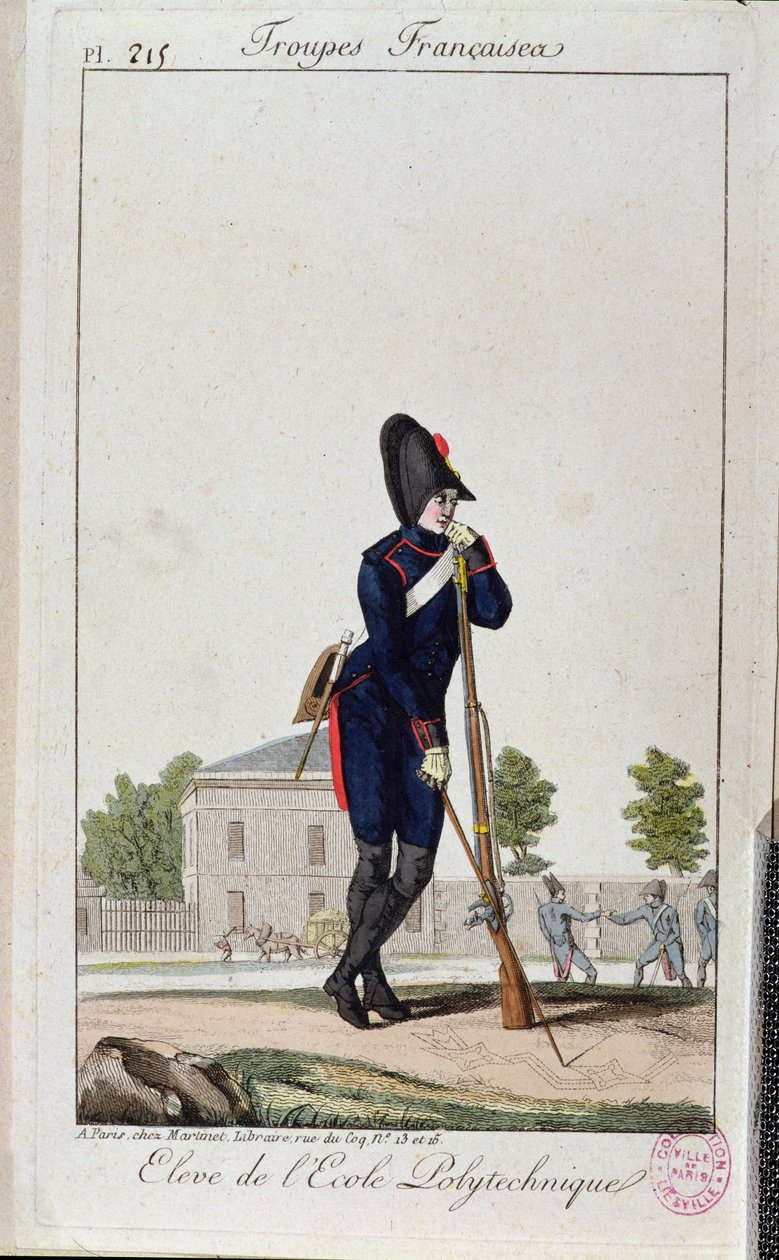Elev fra Polytechnique, fra Troupes Francaises c.1805 av French School