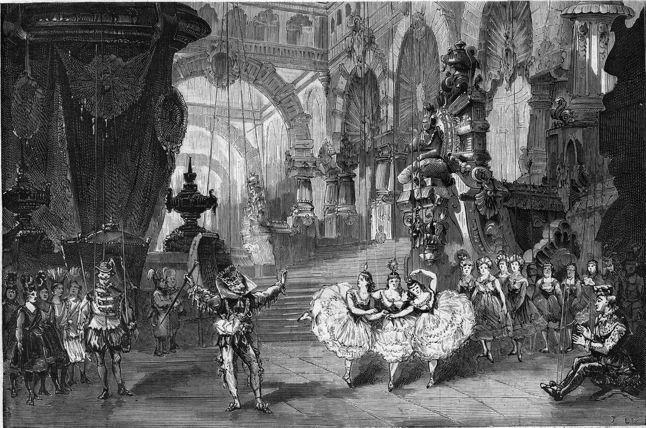 Puppet Show (representation of Cinderella) gives to the Theatre Miniature av French School