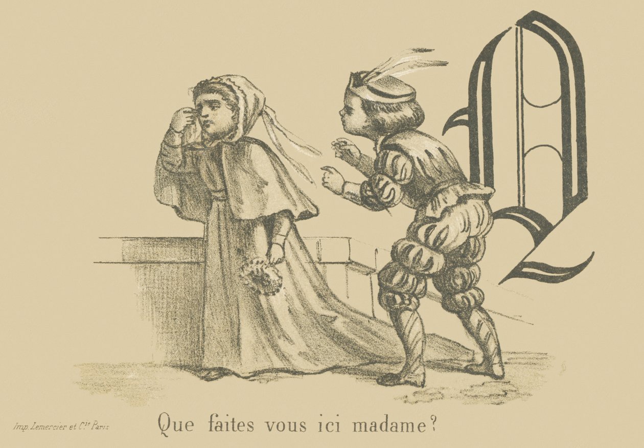 Spørsmål: Hva gjør du her, frue? av French School