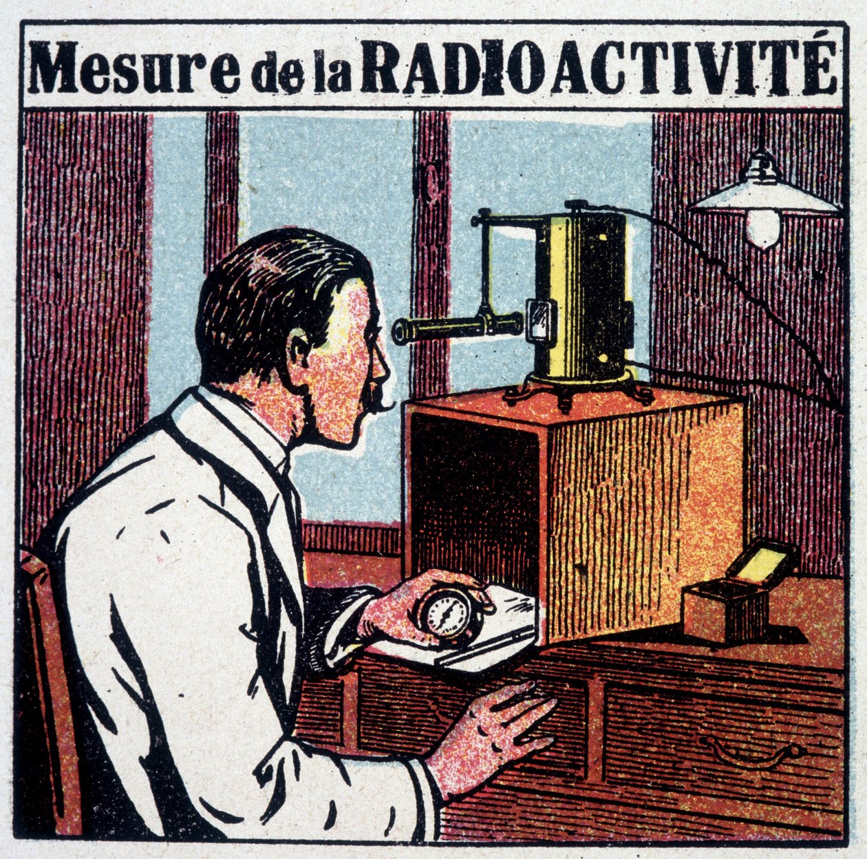 Radioaktivitetsmåling - gravering, 1900-tallet av French School