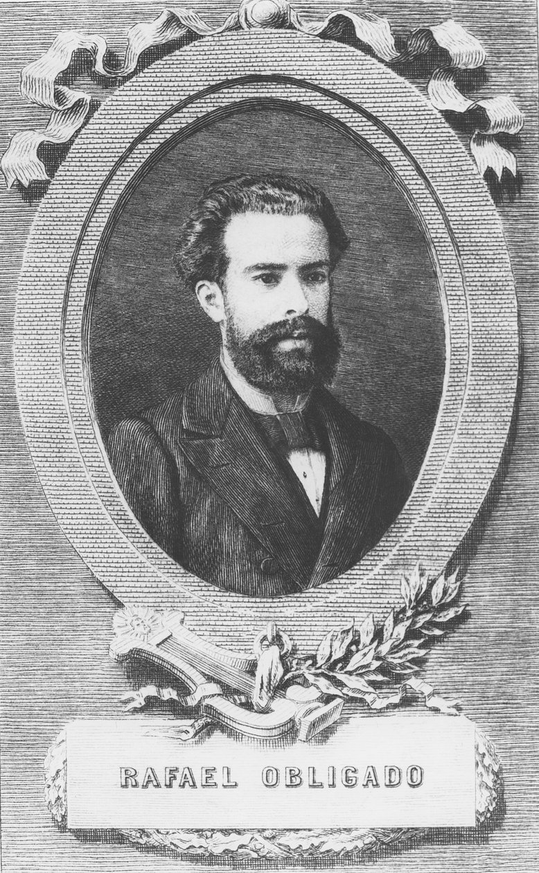 Rafael Obligado (engraving) av French School