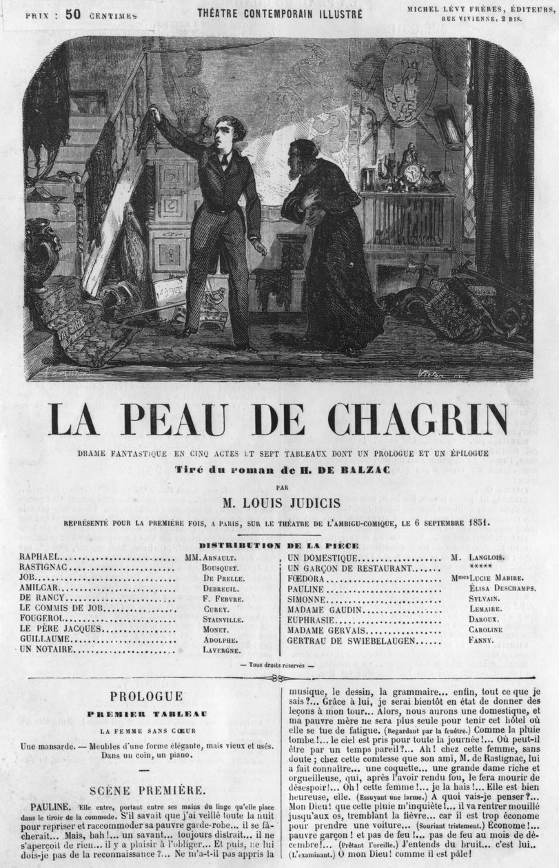 Raphael de Valentin og butikkeieren, illustrasjon fra 