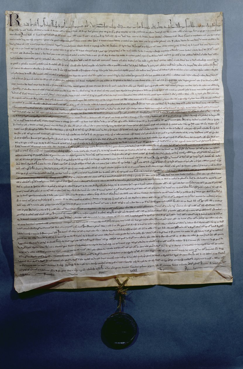 Ratifisering av Raymond VII (1197-1249) greve av Toulouse av Meaux-traktaten, ca. 1229 av French School