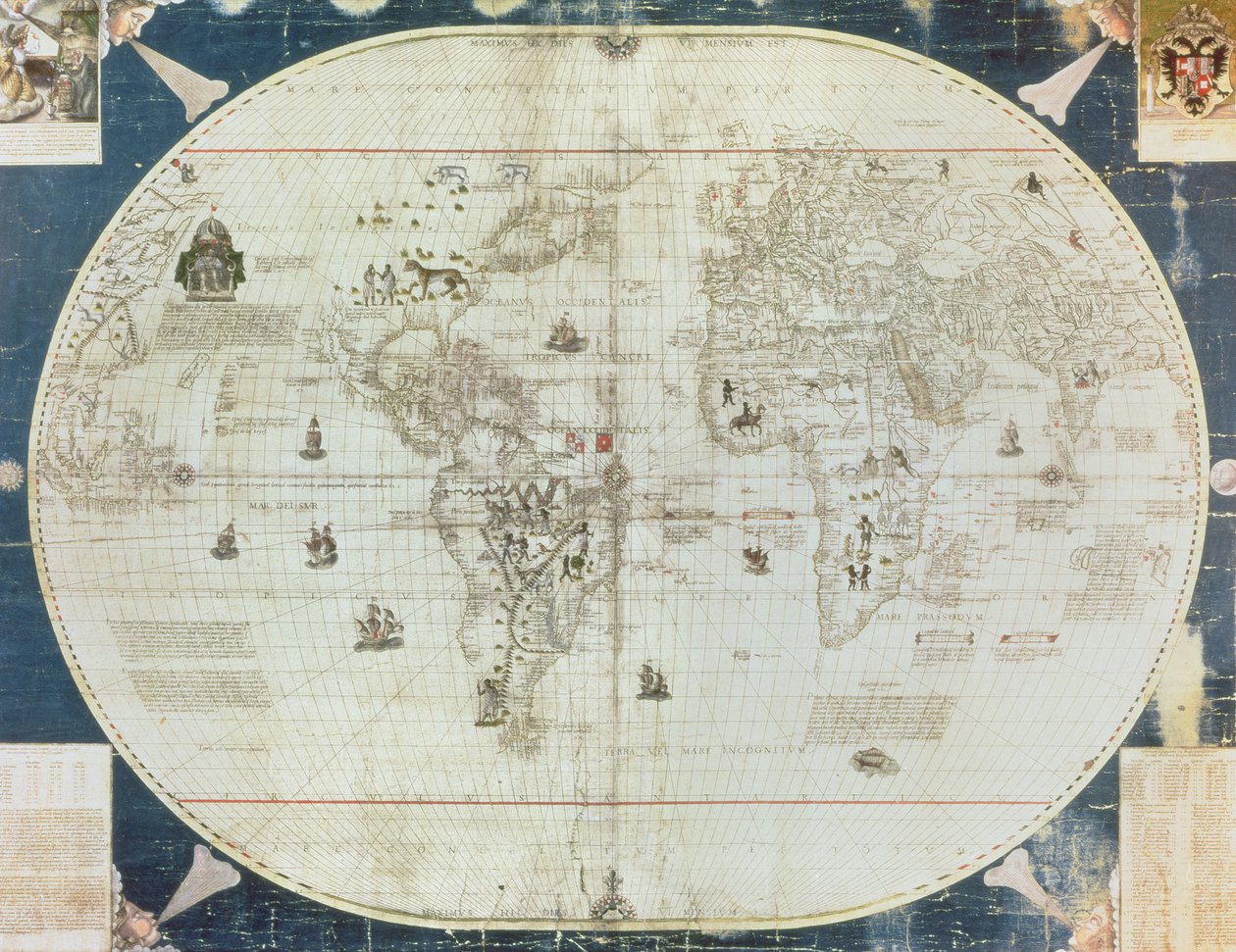 Rc C 2487 Kart over verden, designet av Sebastien Cabot (ca. 1476-1557), 1544 av French School