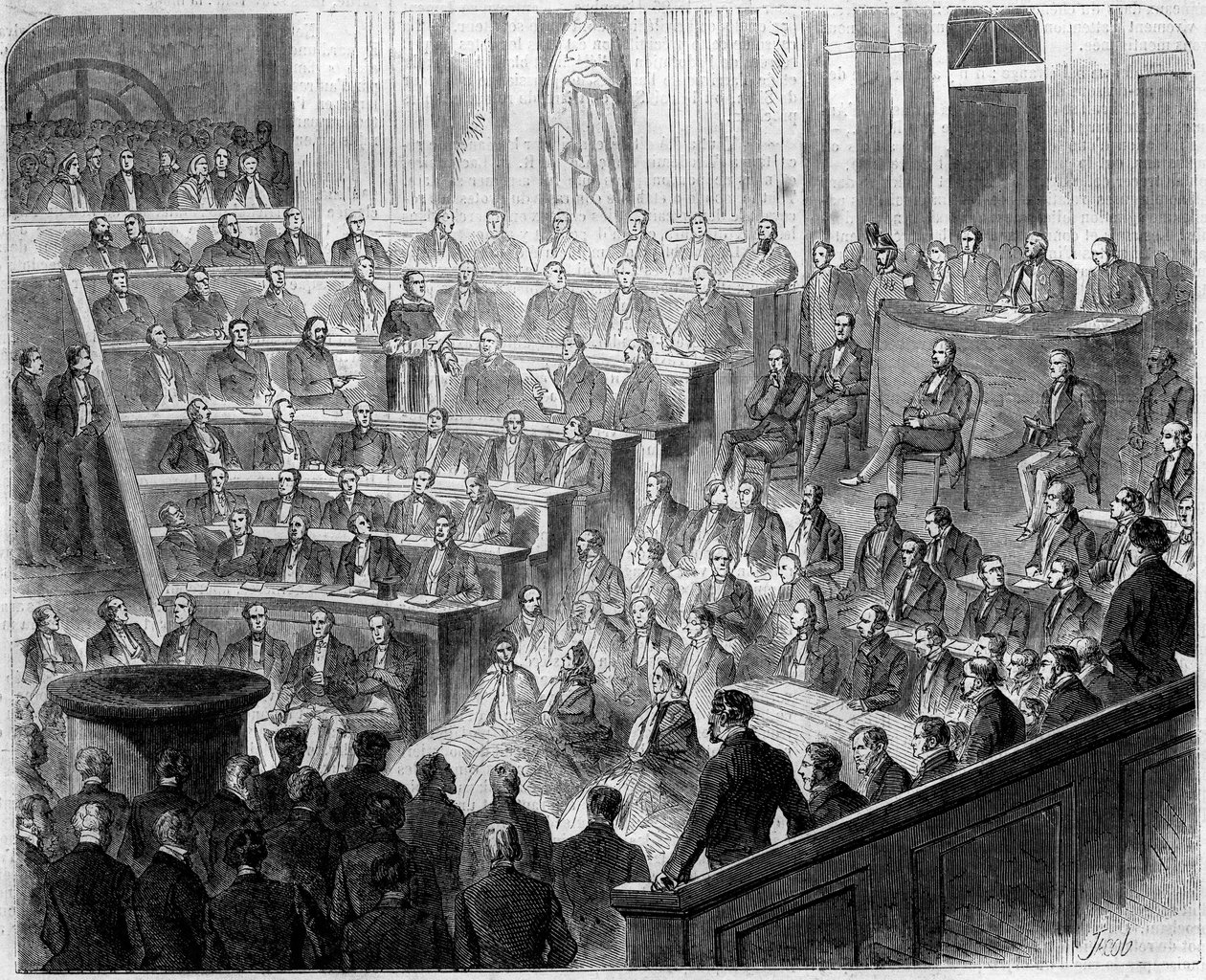 Reception of Henri Lacordaire (1802-1861), French priest and Dominican, at the Academy Francaise, January 24 av French School