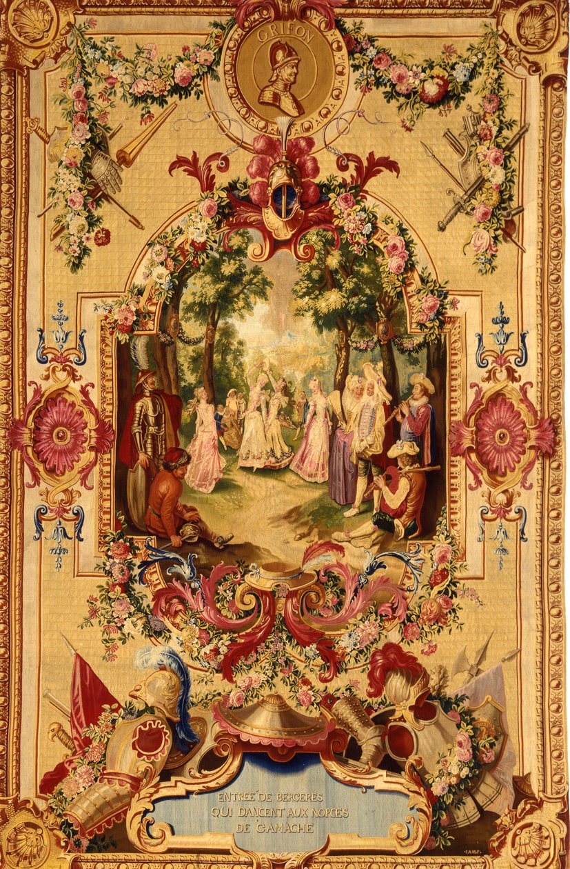 Regence Gobelins billedvev med historien om Don Quixote, 1717-18 av French School