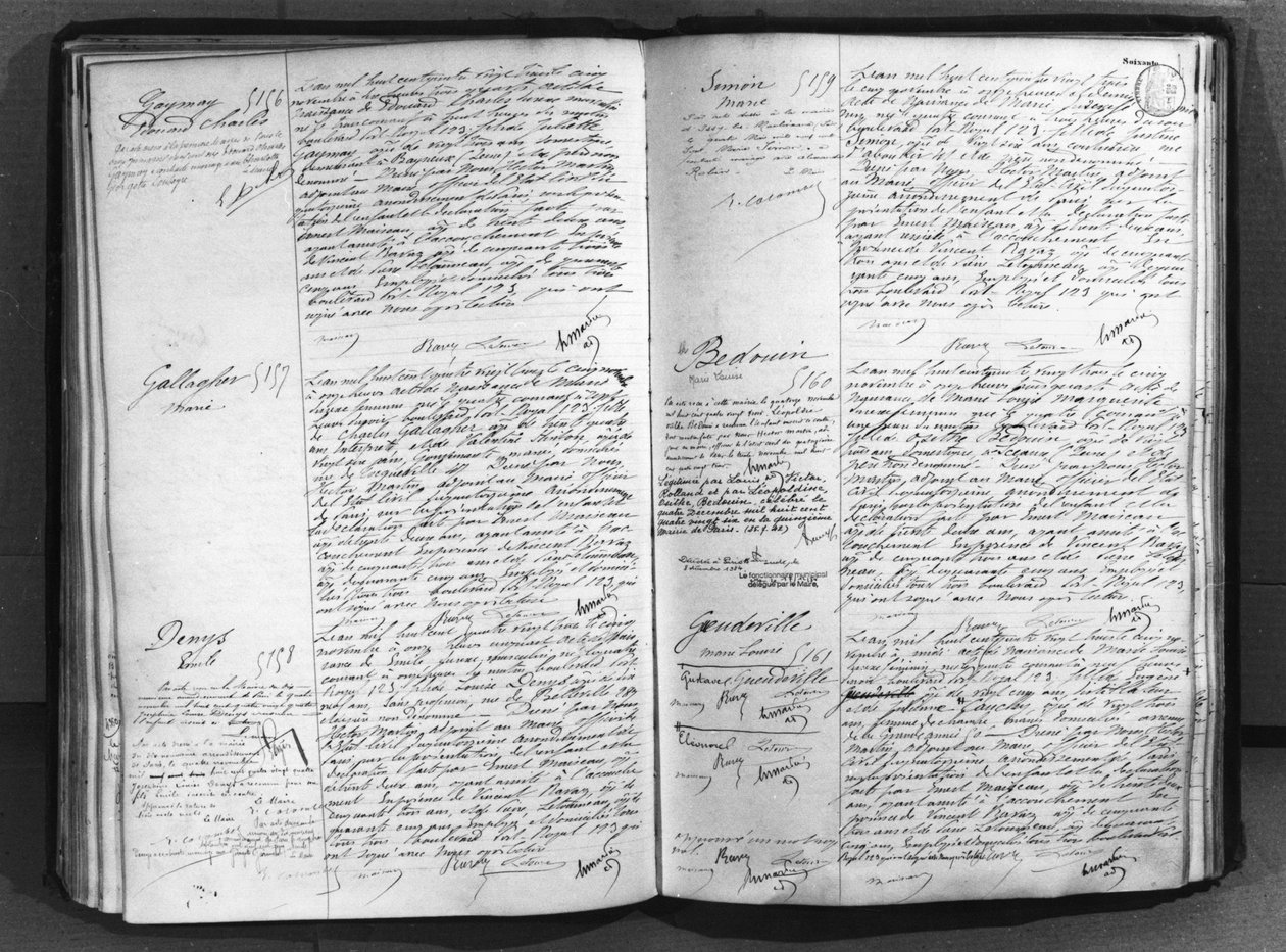 Register over fødsler, ekteskap og dødsfall, 1883 av French School