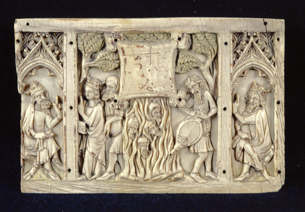 Relieff som viser scener fra livet til den hellige Katarina av Alexandria, ca. 1370-80 av French School