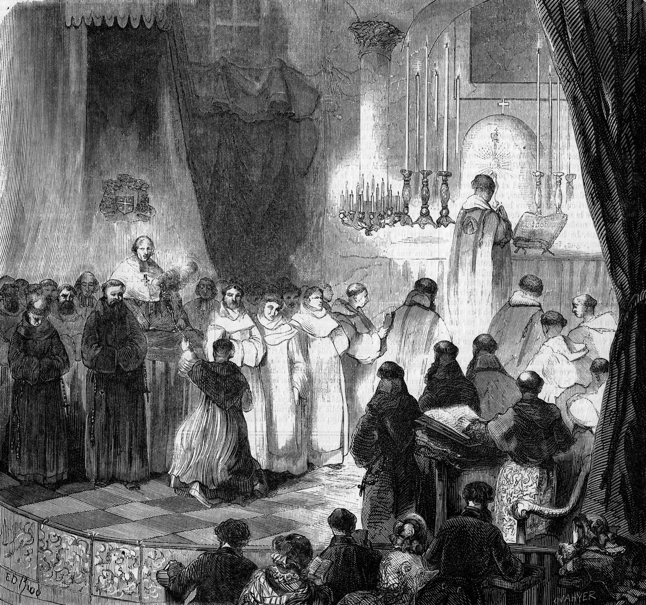 Religious Ceremony: fete of Saint Dominique (August 8) celebrated inside the old church of the Carmes in Paris av French School