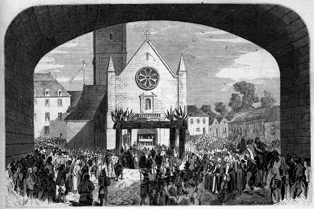 Religiøs arkitektur: utsikt over kirken Saint Anne d