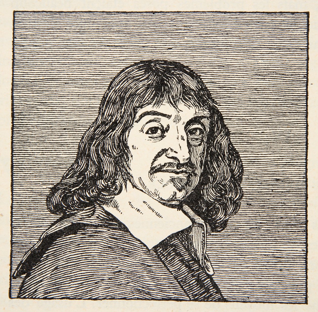 Rene Descartes, kopi av Boris Mestchersky (d.1957) illustrasjon fra Histoire de la Nation Francaise, Sciences, Volumes I & II, av Gabriel Hanotaux (1853-1944), 1924 av French School