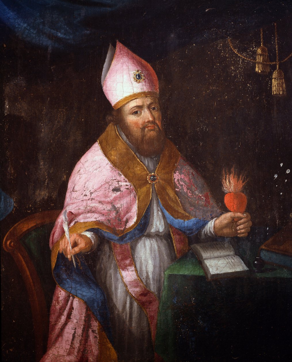 Representasjon av Saint Francis de Sales (1567-1622) i ferd med å skrive av French School