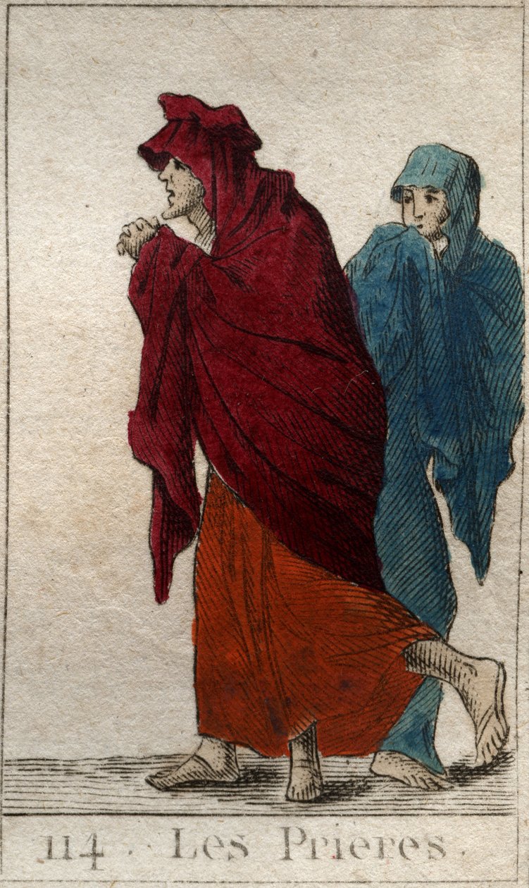 Representasjon av Bønnene (eller Lites), døtre av Jupiter, i form av gamle, lamme og ydmyke kvinner. (Representasjon av Litae (Bønner), som gamle, lamme og ydmyke kvinner. Fra «Mythology of Youth» av Pierre Blanchard 1803. av French School