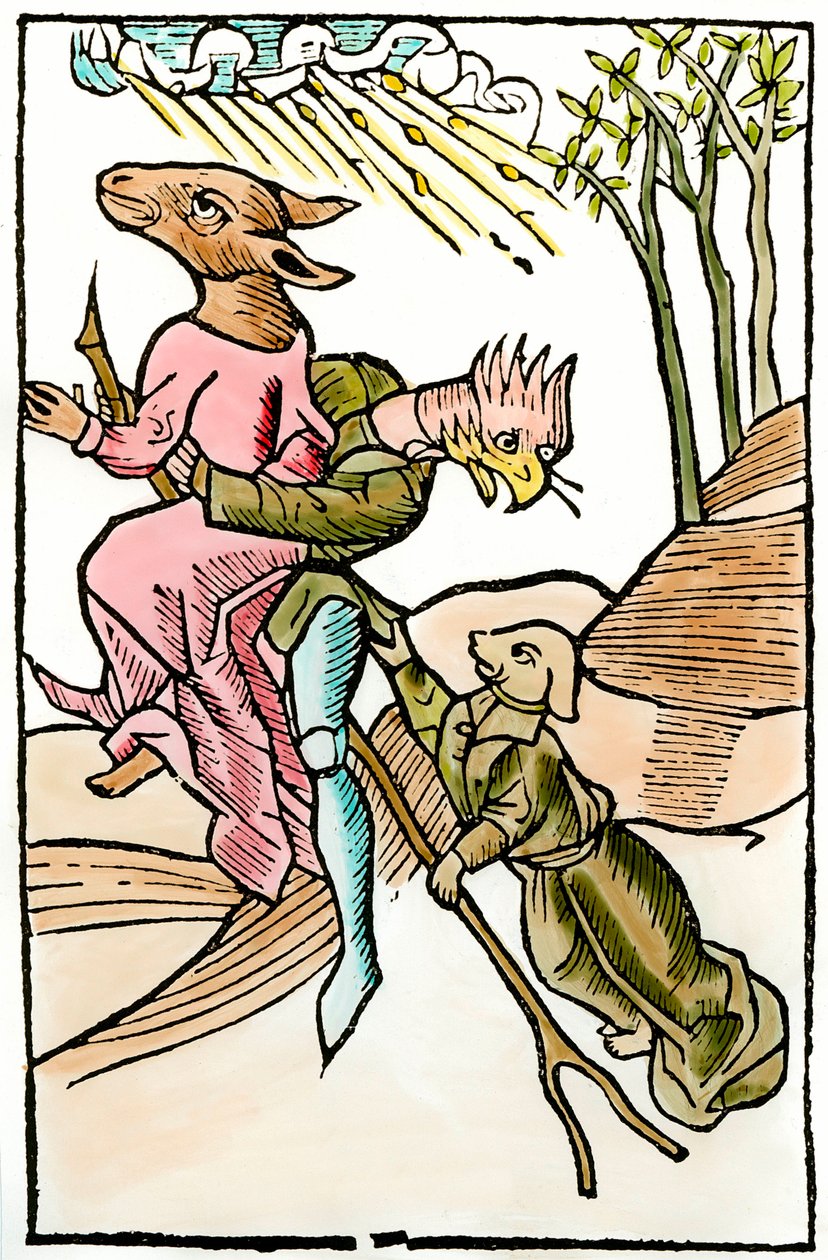 Representasjoner av demoner og lamier hentet fra demonologifaget "De lamiis et phitonicis mulieribus" (Heksene og spåmennene) av Ulrich Molitor redigert av Johan Pruss (aktiv ca. 1488-1493). 1499. Paris. Dekorativ kunst av French School