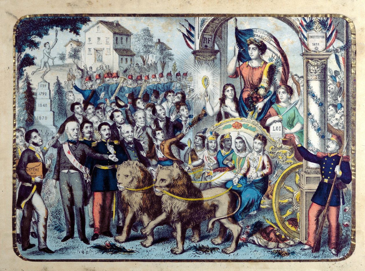 Republikansk allegori som feirer den franske grunnloven av 1876 av French School