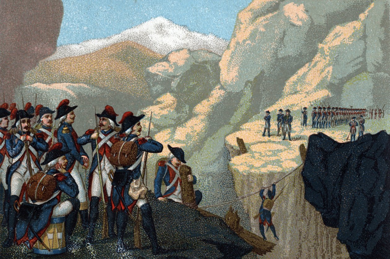 Reserve army campaign in 1800: Passage of the Simplon by General Bethencourt in May 1800. av French School
