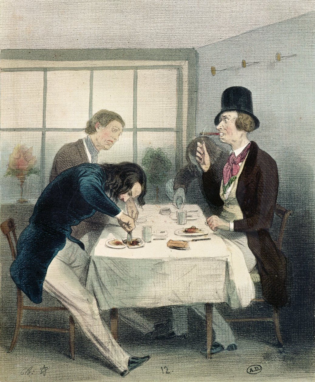 Restaurant i rue Saint-Jacques i Paris, ca. 1840 av French School