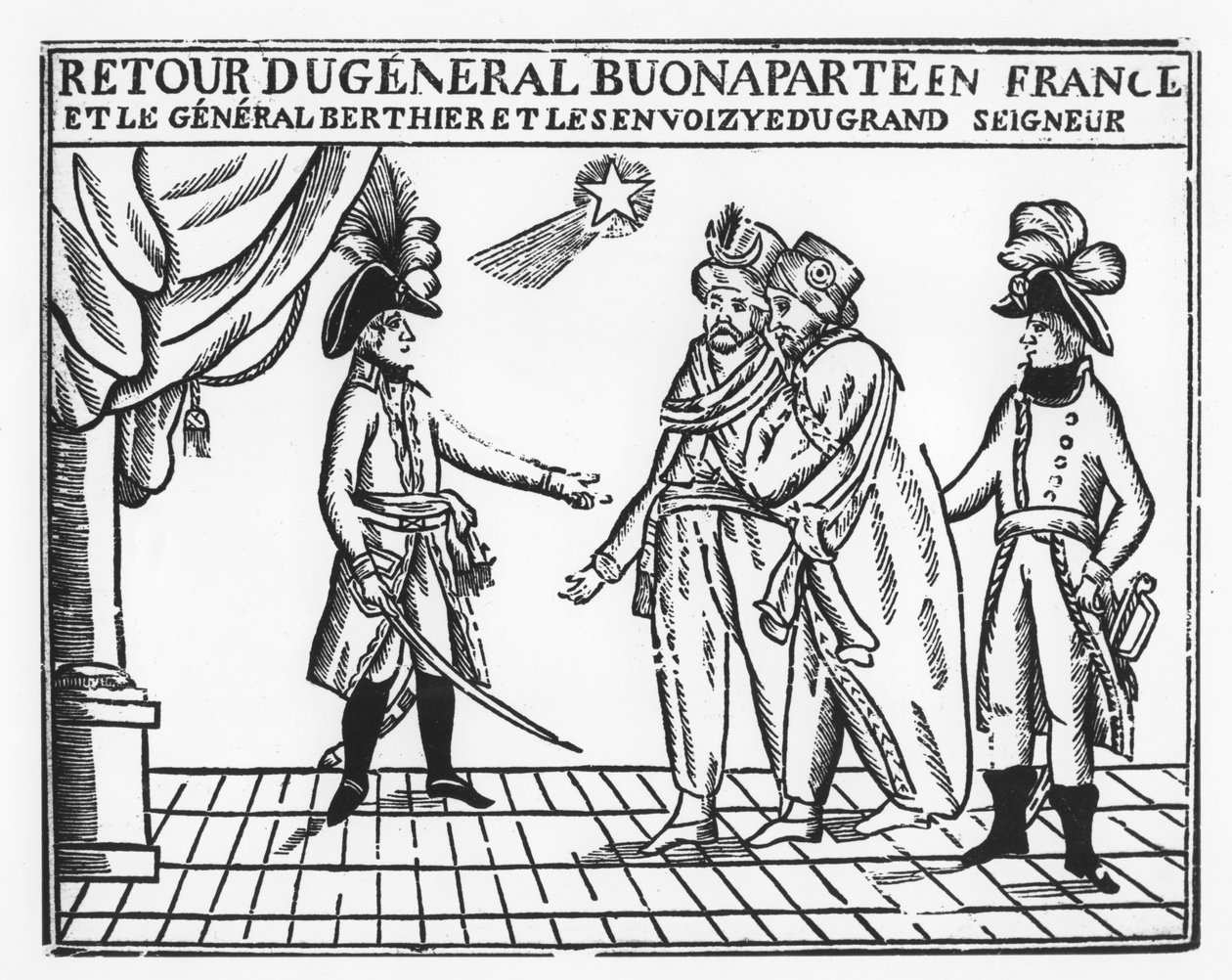 General Bonapartes retur til Frankrike (gravering) av French School