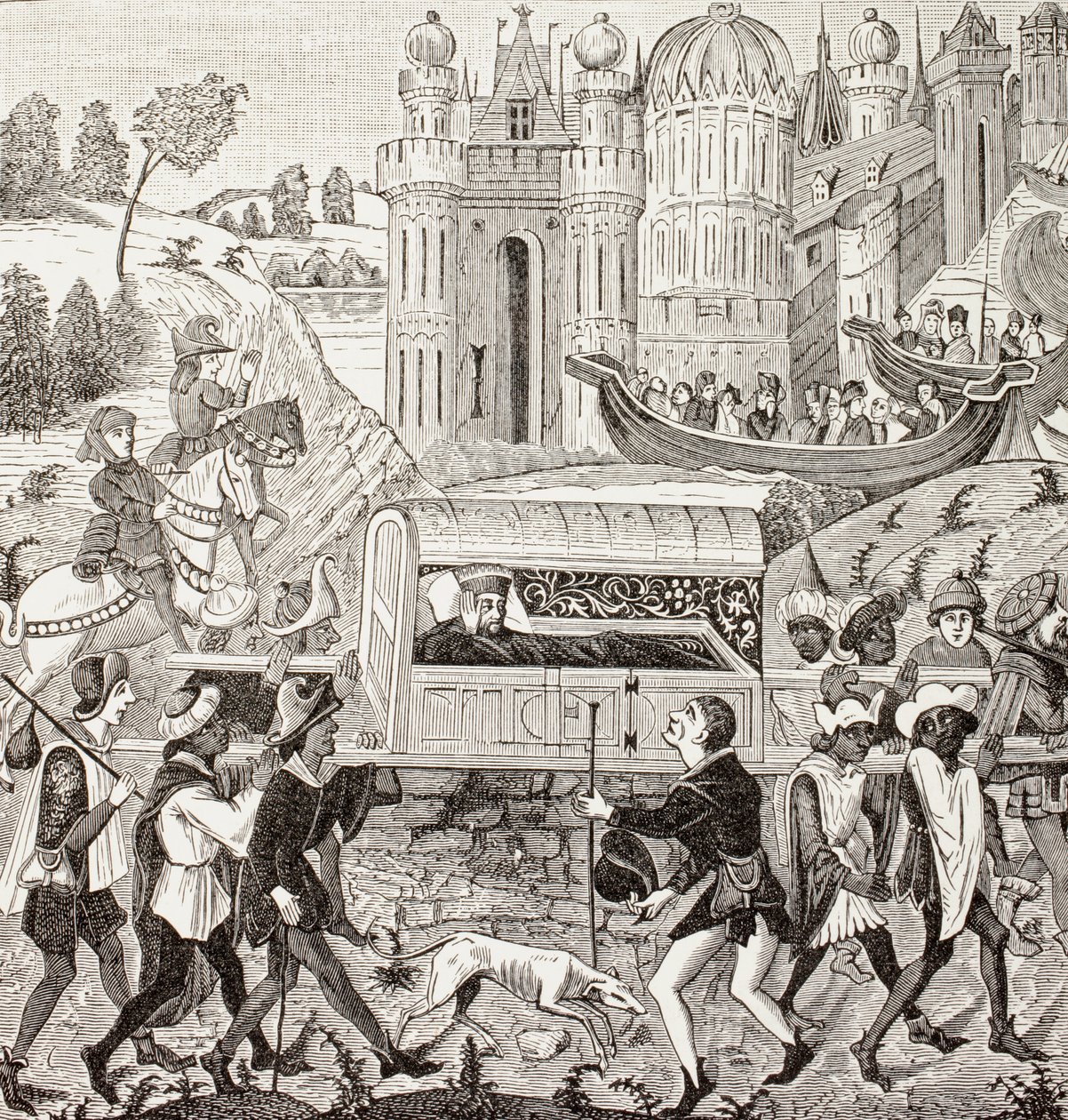 Robert I, hertug av Normandie, blir båret i sitt kull av negre, fra 