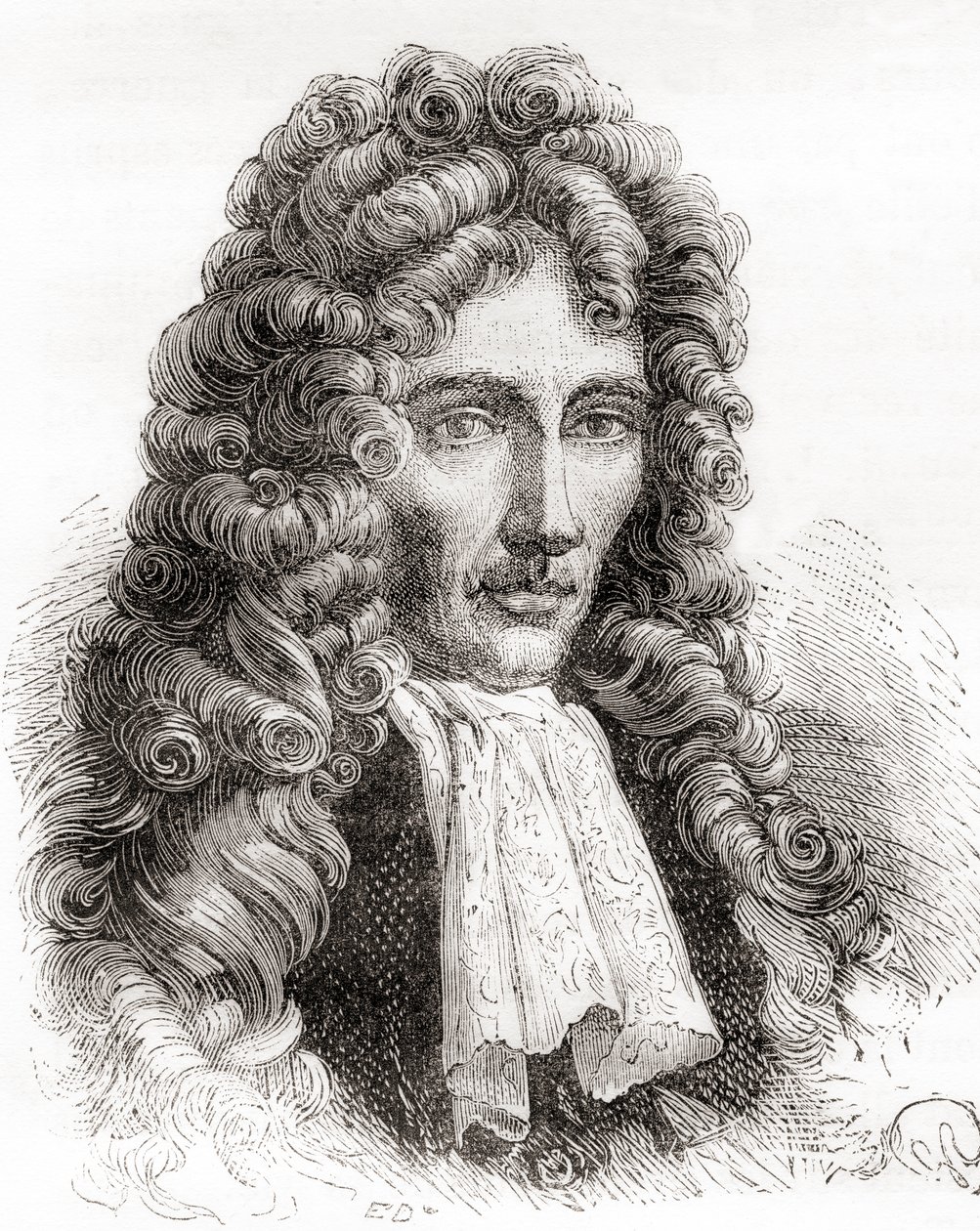 Robert William Boyle, anglo-irsk naturfilosof, kjemiker, fysiker og oppfinner, fra Les Merveilles de la Science, pub.1870 av French School