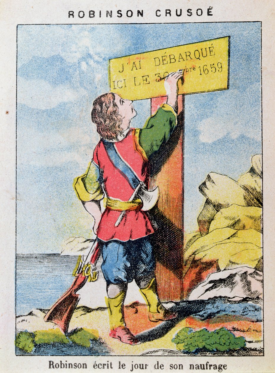 Robinson Crusoe skriver datoen for forliset av French School