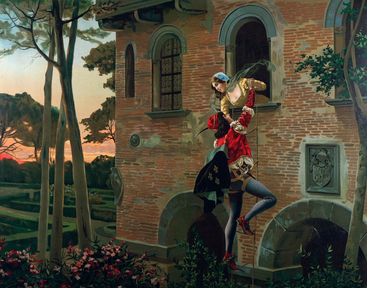 Romeo et Juliet Scene fra Romeo og Juliette-operaen av Charles Gounod (1818-1893). ca. 1880. av French School