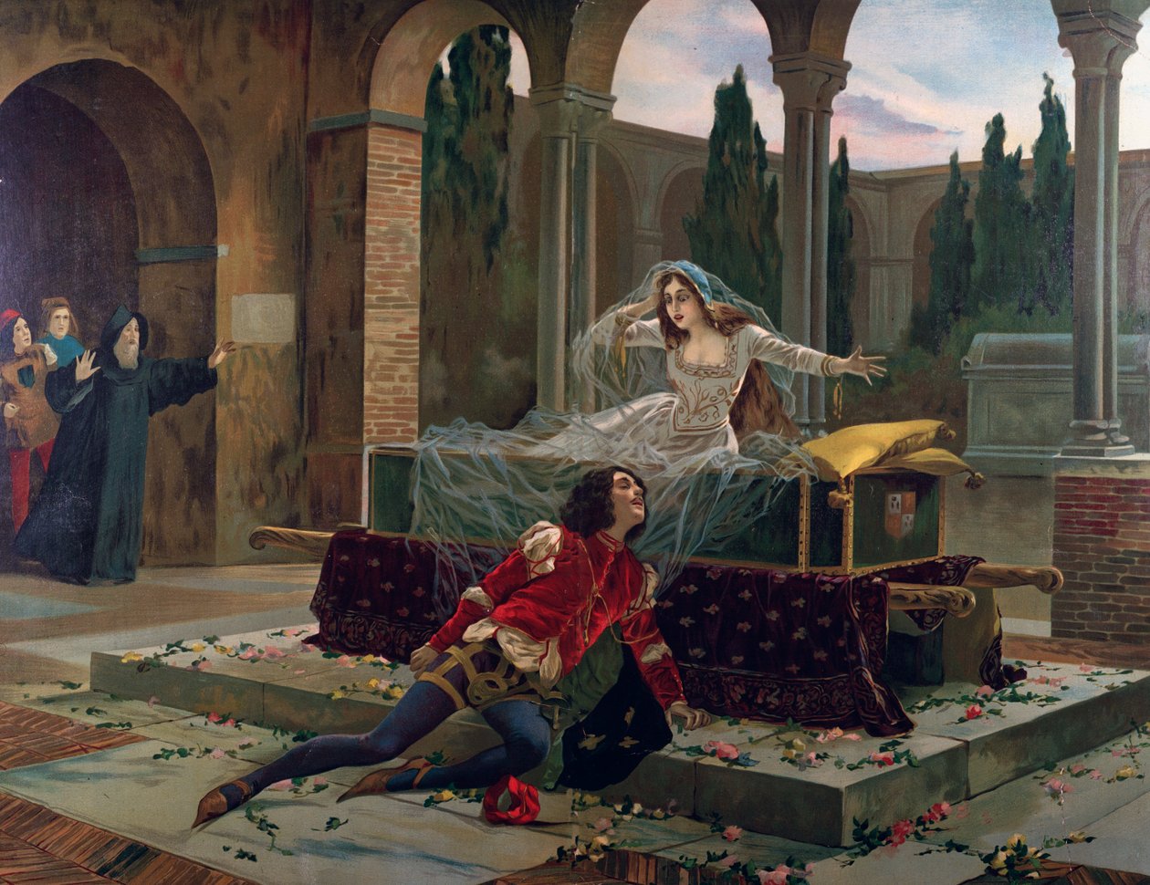 Romeo et Juliet Scene fra Romeo og Juliette-operaen av Charles Gounod (1818-1893). ca. 1880. av French School