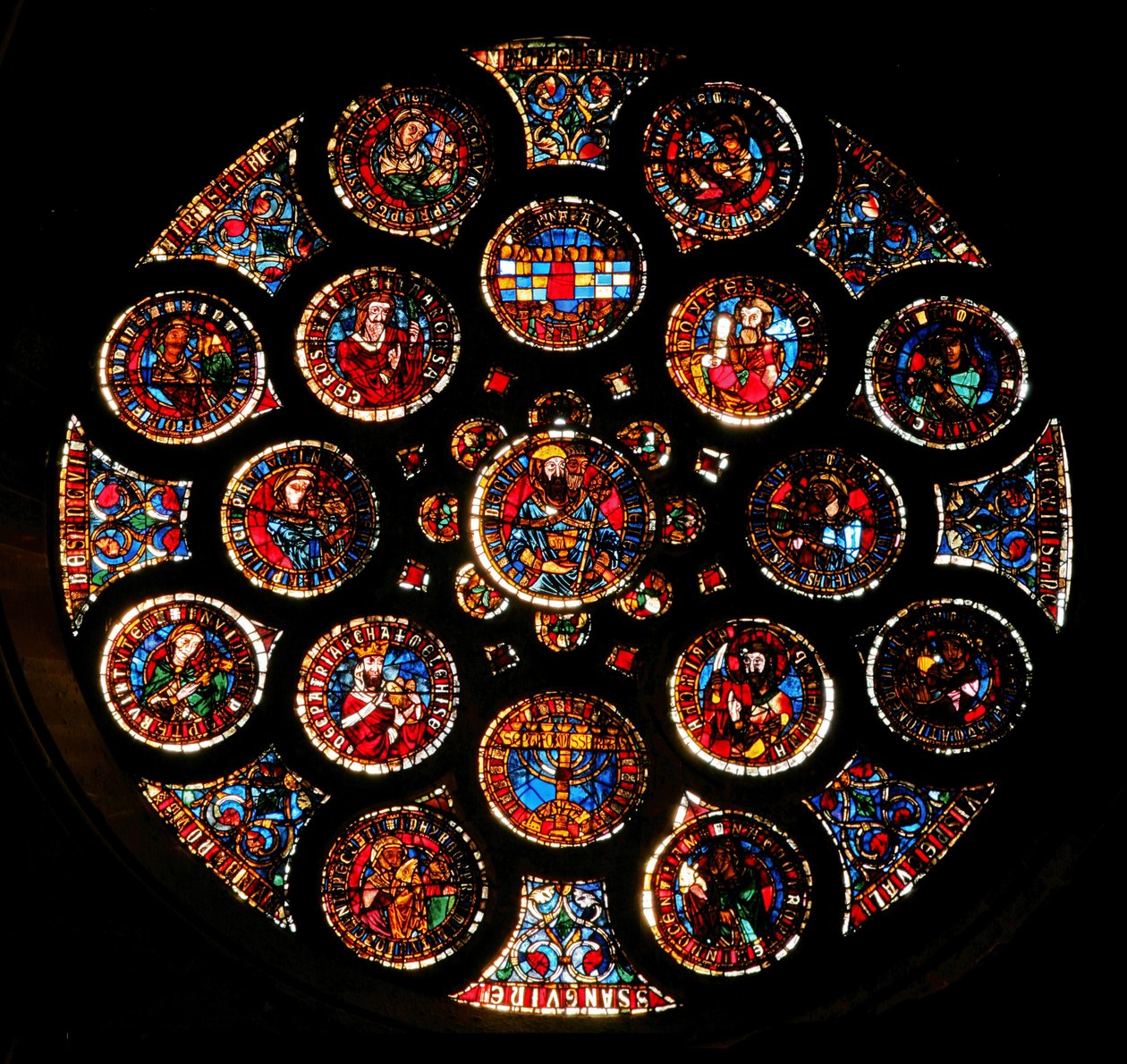 Rosevindu som viser den gamle pakt, ca. 1235 av French School