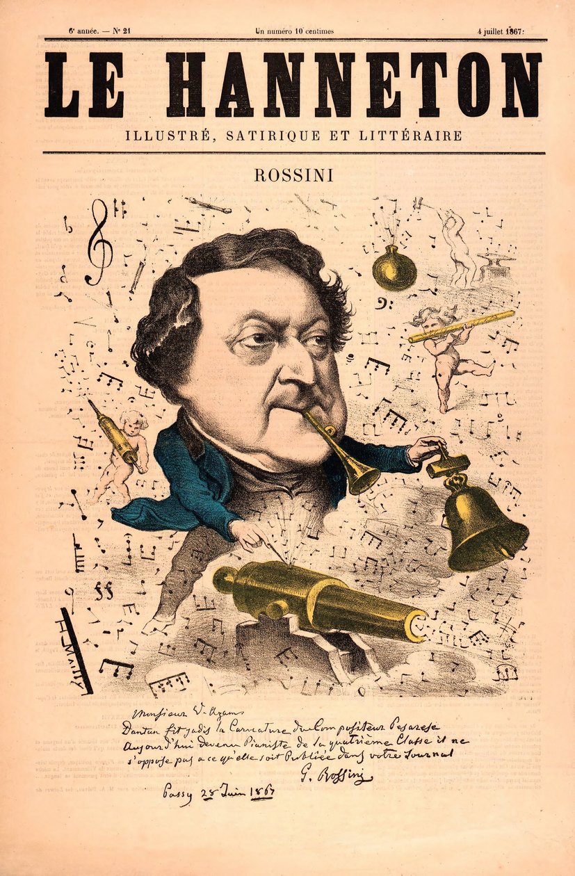 Rossini fra Le Hanneton, pub. 4. juli 1857 (fargemedlemmer) av French School