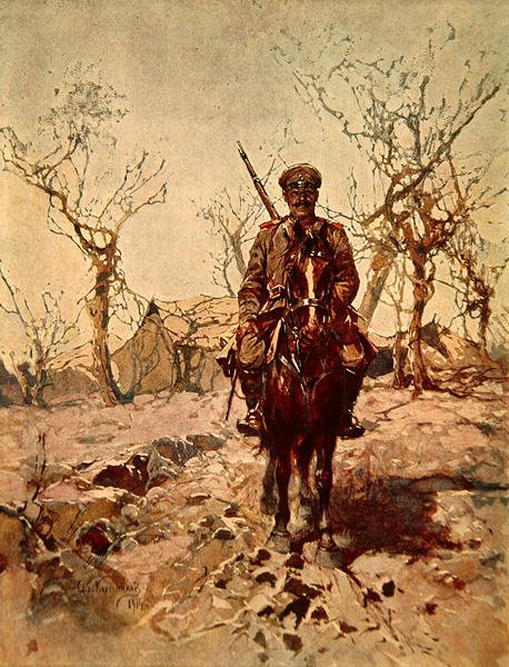 Russisk soldat under 1. verdenskrig av French School