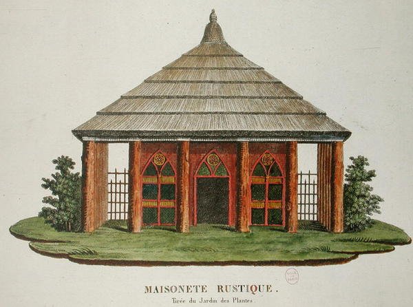 Rustikk hus i Jardin des Plantes, Paris av French School